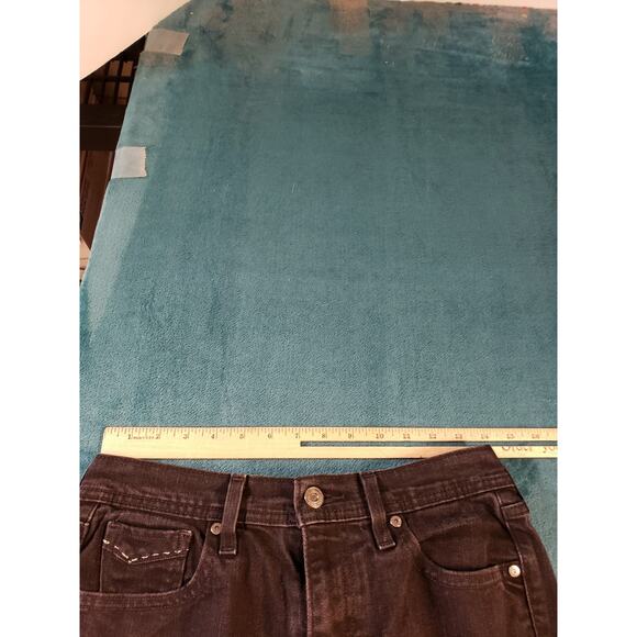 Levis 505 Jeans Size 6 Womens Black Denim Pull On Pants Mid Rise Ladies Straight - Picture 9 of 14